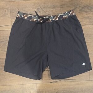 Burlebo Athletic Short - Heather Black - Retro Duck Camo Liner LARGE